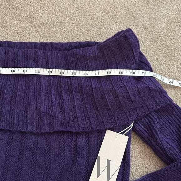 Worthington Purple Ribbed Off-Shoulder Sweater Women’s size small NWT - Picture 4 of 8